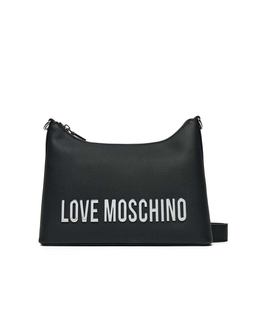 Moschino Black Logo Plaque Shoulder Bag