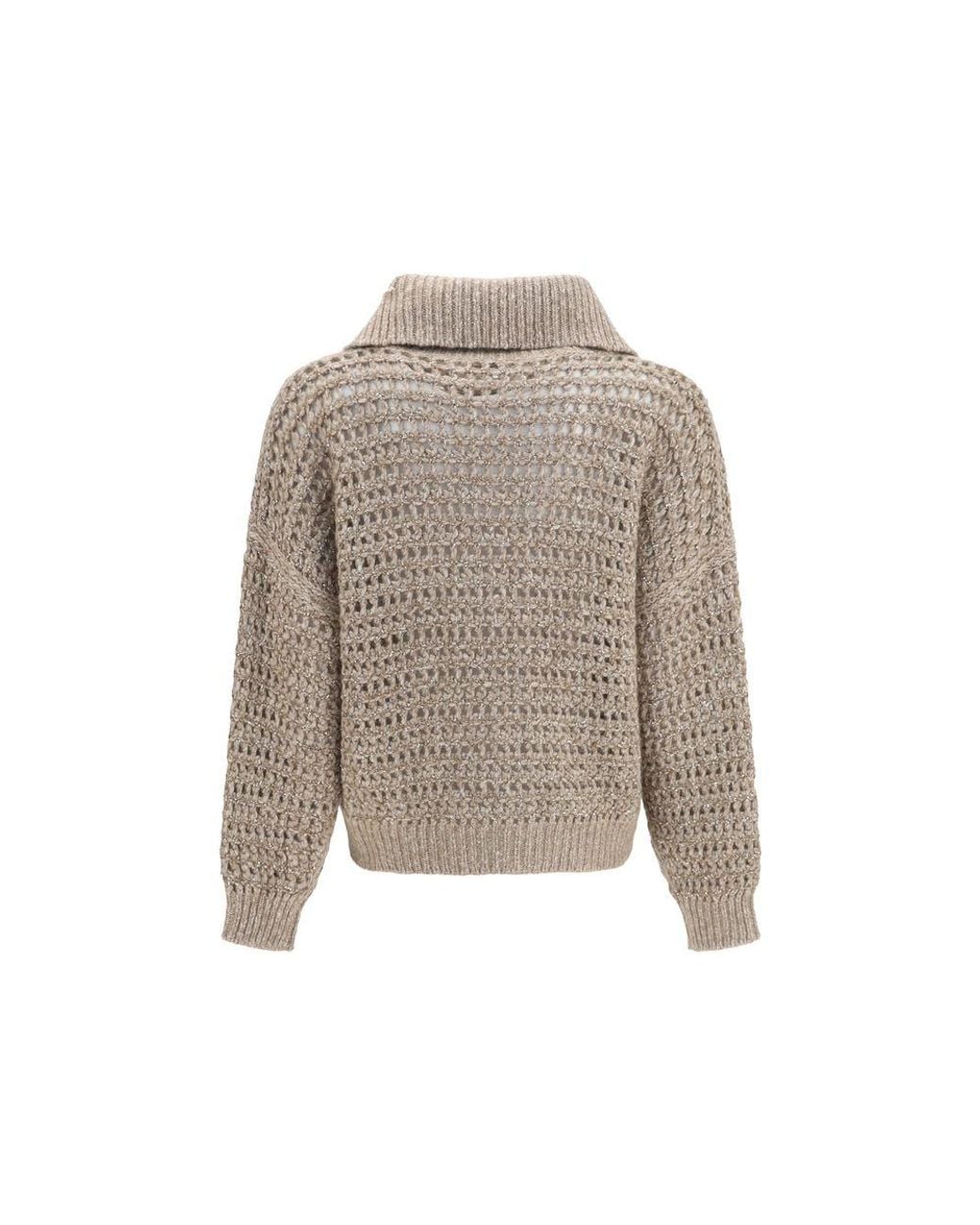 Brunello Cucinelli Multicolor Gray Wool Oves Aries Cardigan