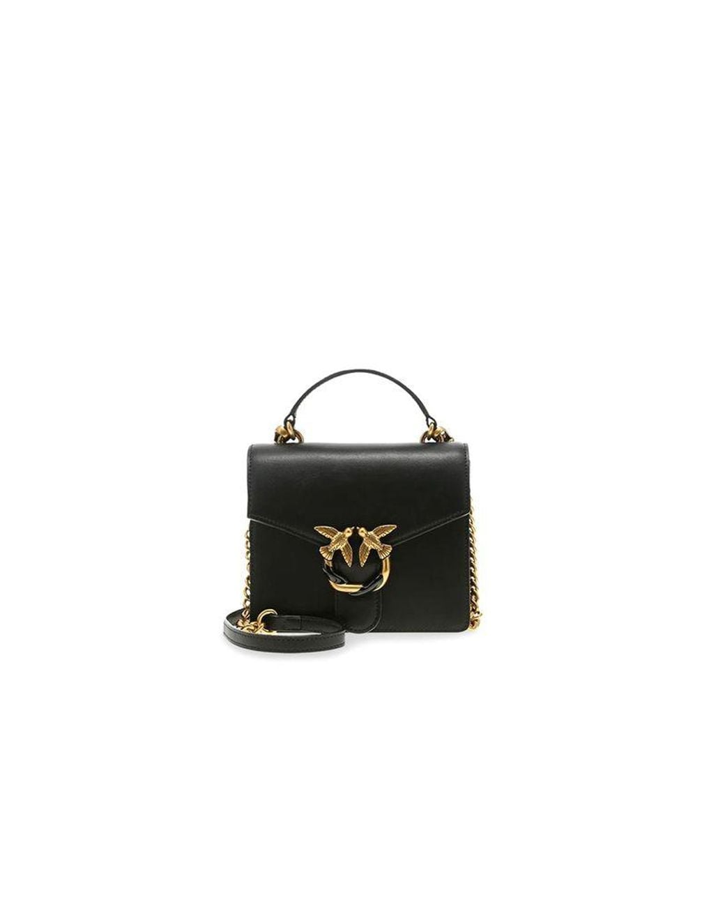 Pinko Black Crossbody Bag Cowhide Crossbody-Bags
