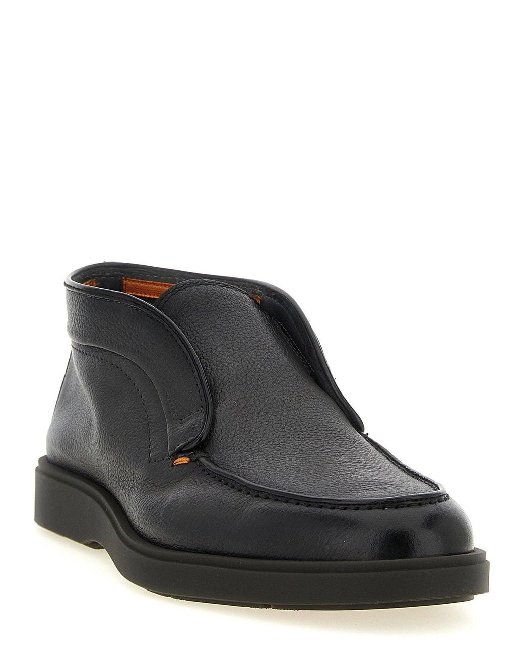 Santoni Black Ankle Boot for men