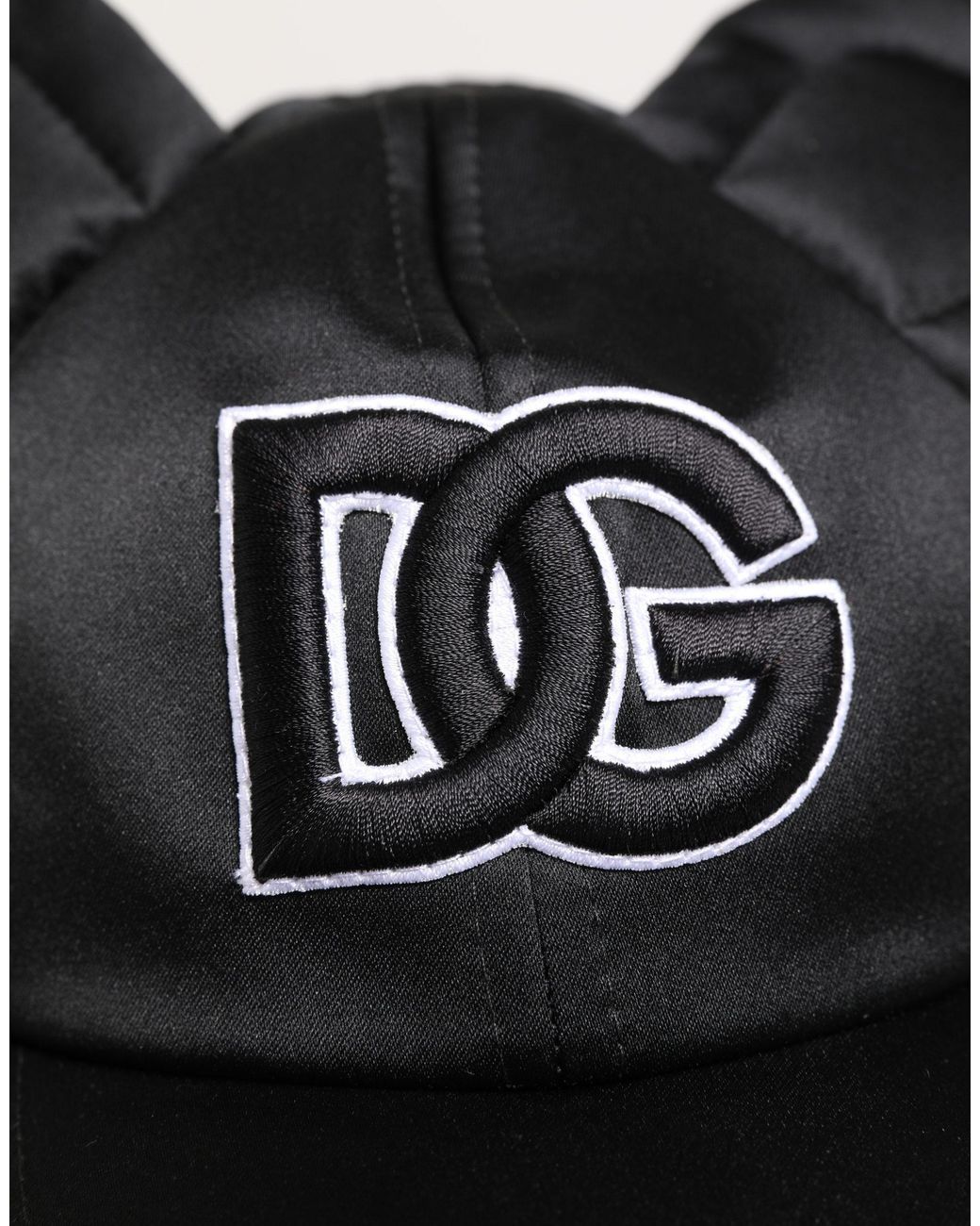 Dolce & Gabbana Black Velvet Animal Ears Baseball Cap Hat Polyester for men