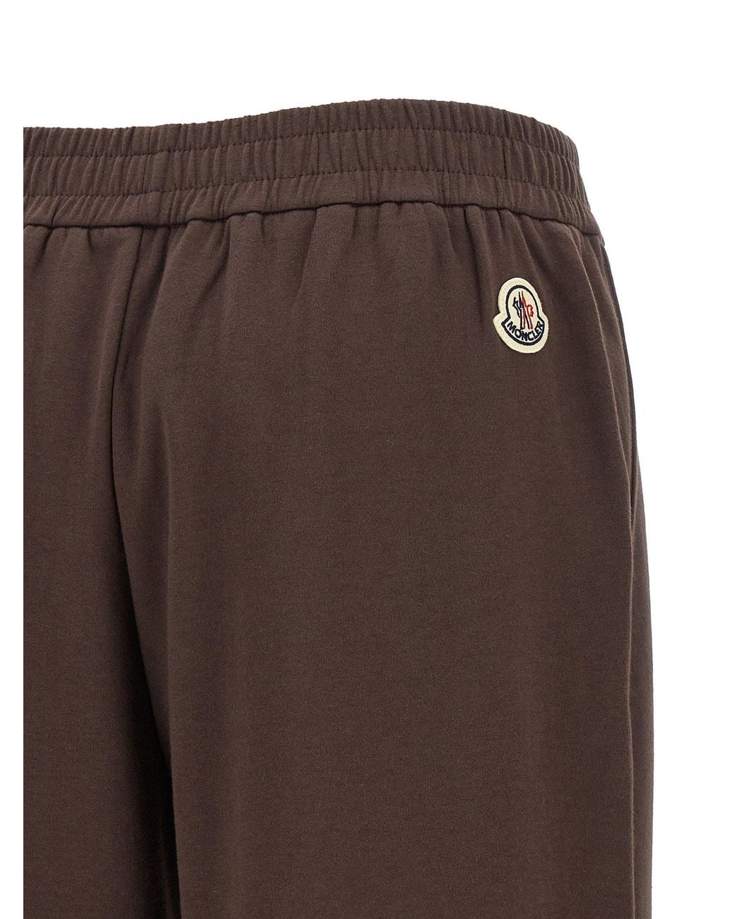 Moncler Brown Double Knit Cotton Blend Joggers