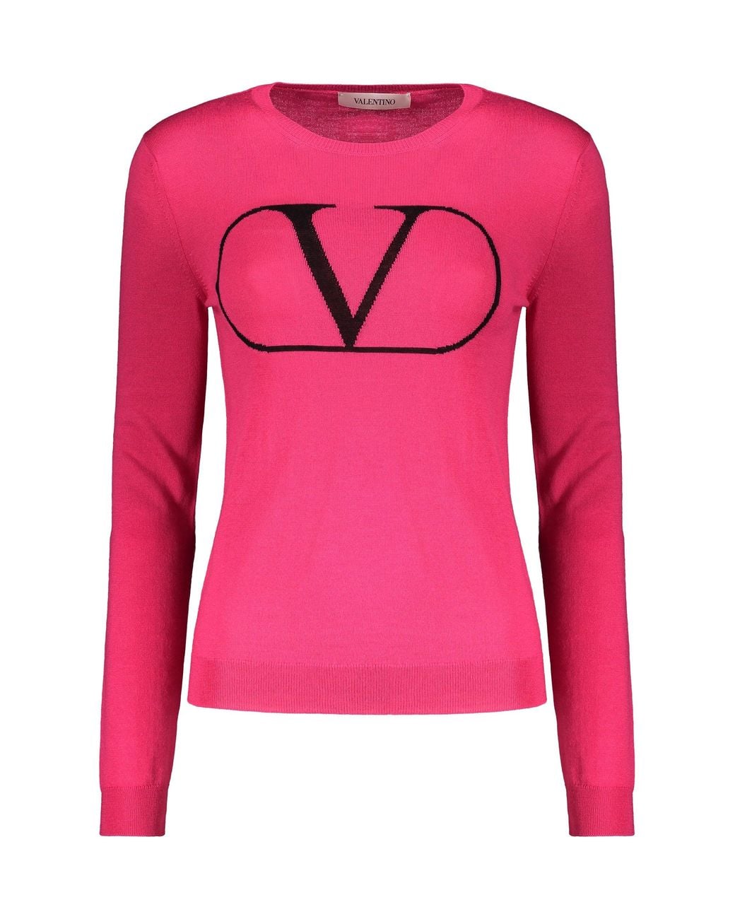 Valentino Pink Wool Crewneck Sweater