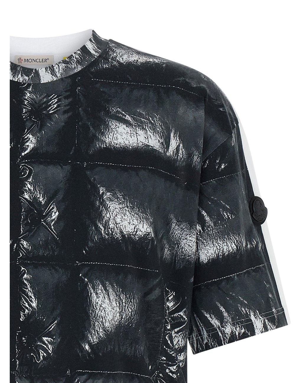 Moncler Genius Black Quilted Print T-Shirt