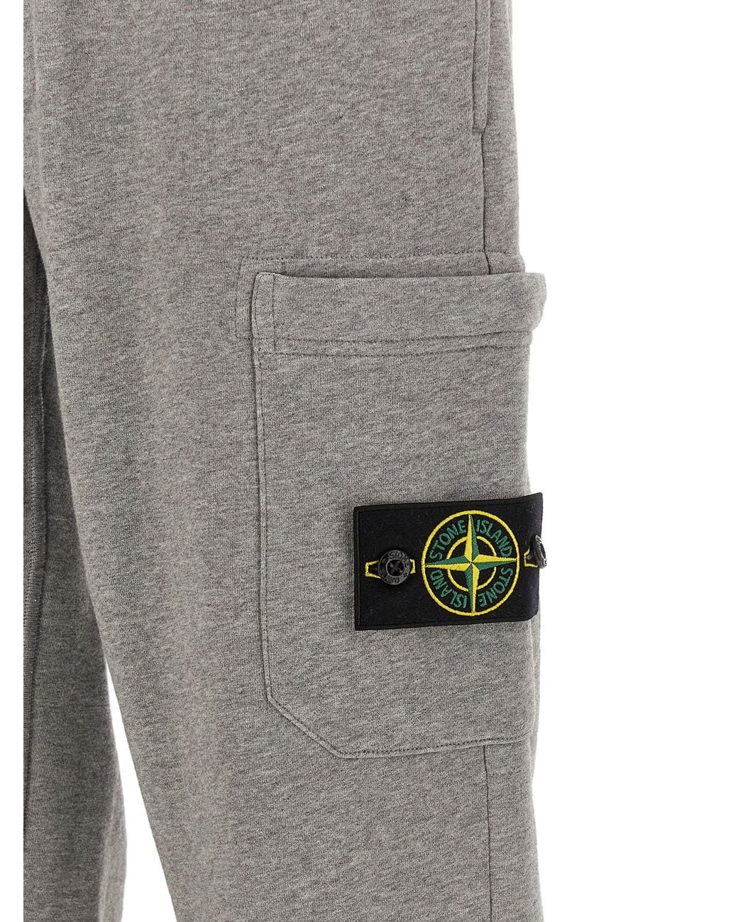 Stone Island Gray Stone Island Garment-Washed Cotton Joggers for men