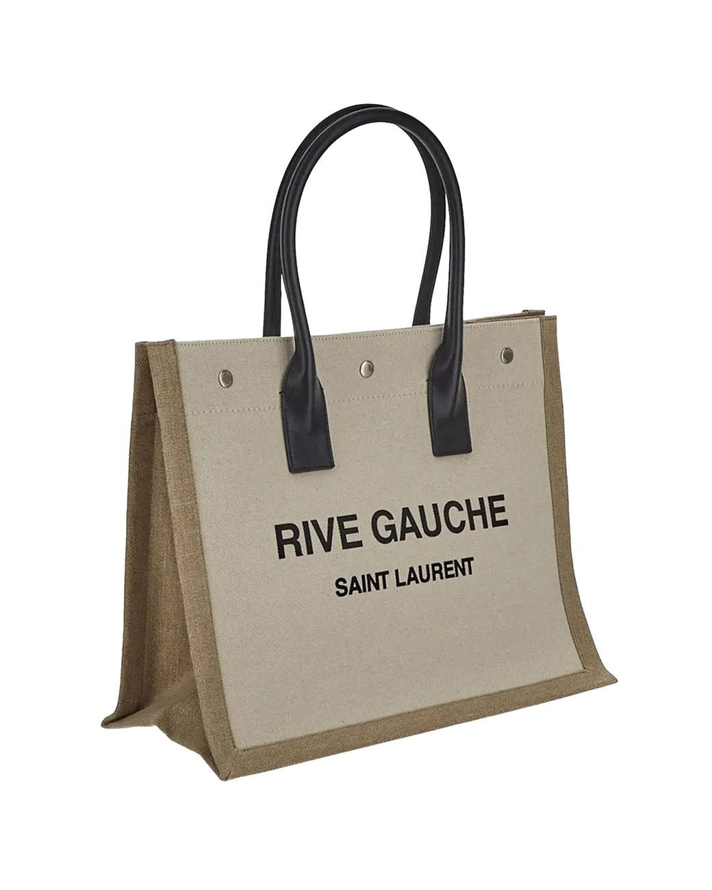 Rive gauche linen tote Saint Laurent Brown in Linen - 33668749