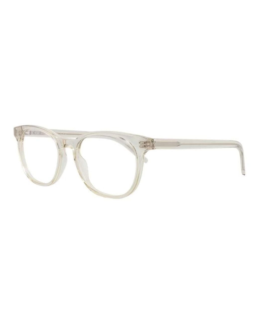 Saint Laurent Metallic Sl Mini Transparent Eyeglasses