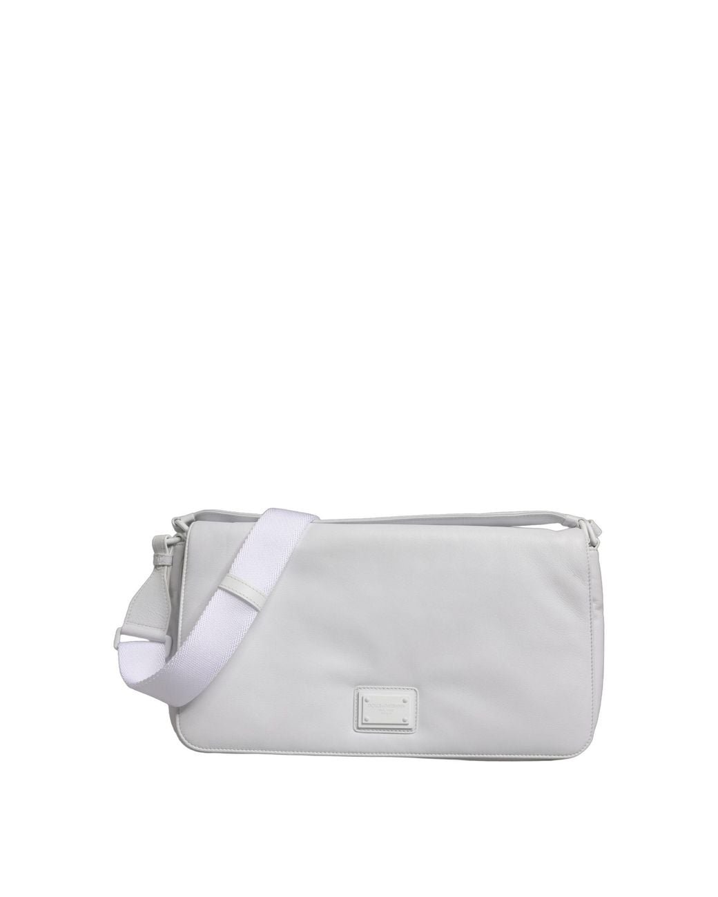 Dolce & Gabbana White Logo Plaque Crossbody Shoulder Borse Bag