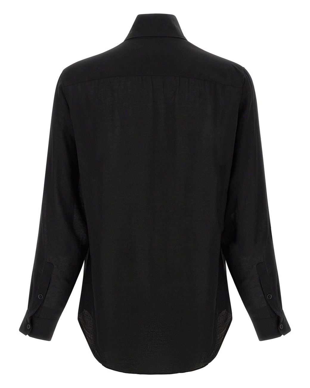 Yohji Yamamoto Black Stole Collar Shirt