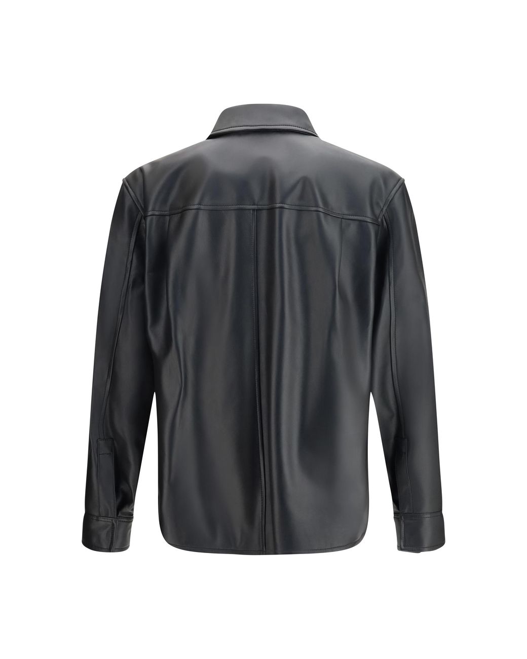 Loewe Gray Leather Jacket Calfskin Shirt for men