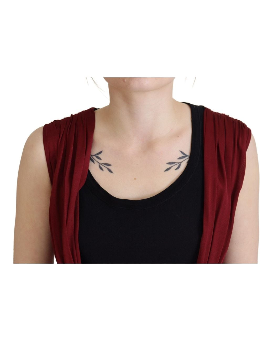 Dolce & Gabbana Red Silk-Blend Logo Detail Top Blouse