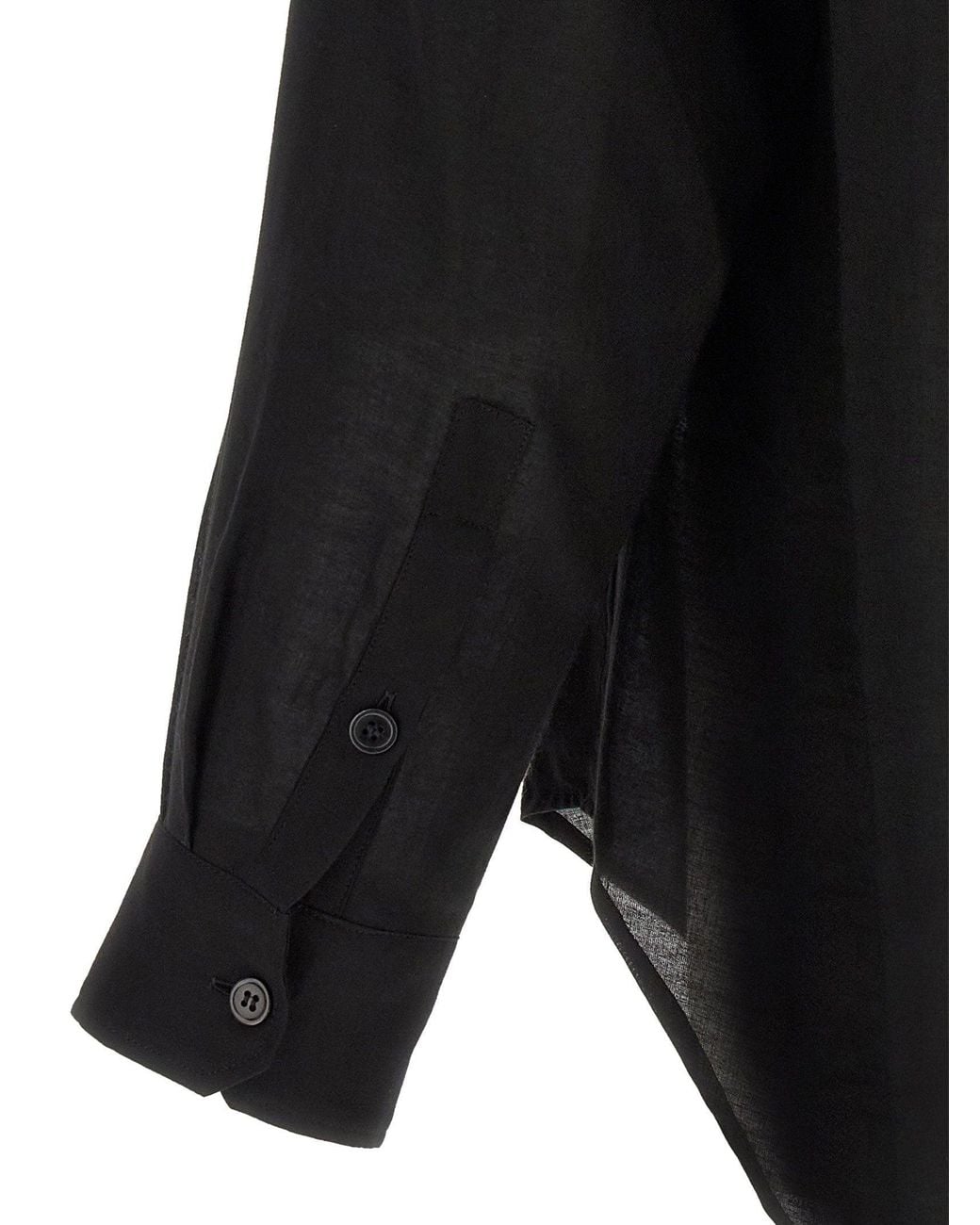 Yohji Yamamoto Black Stole Collar Shirt