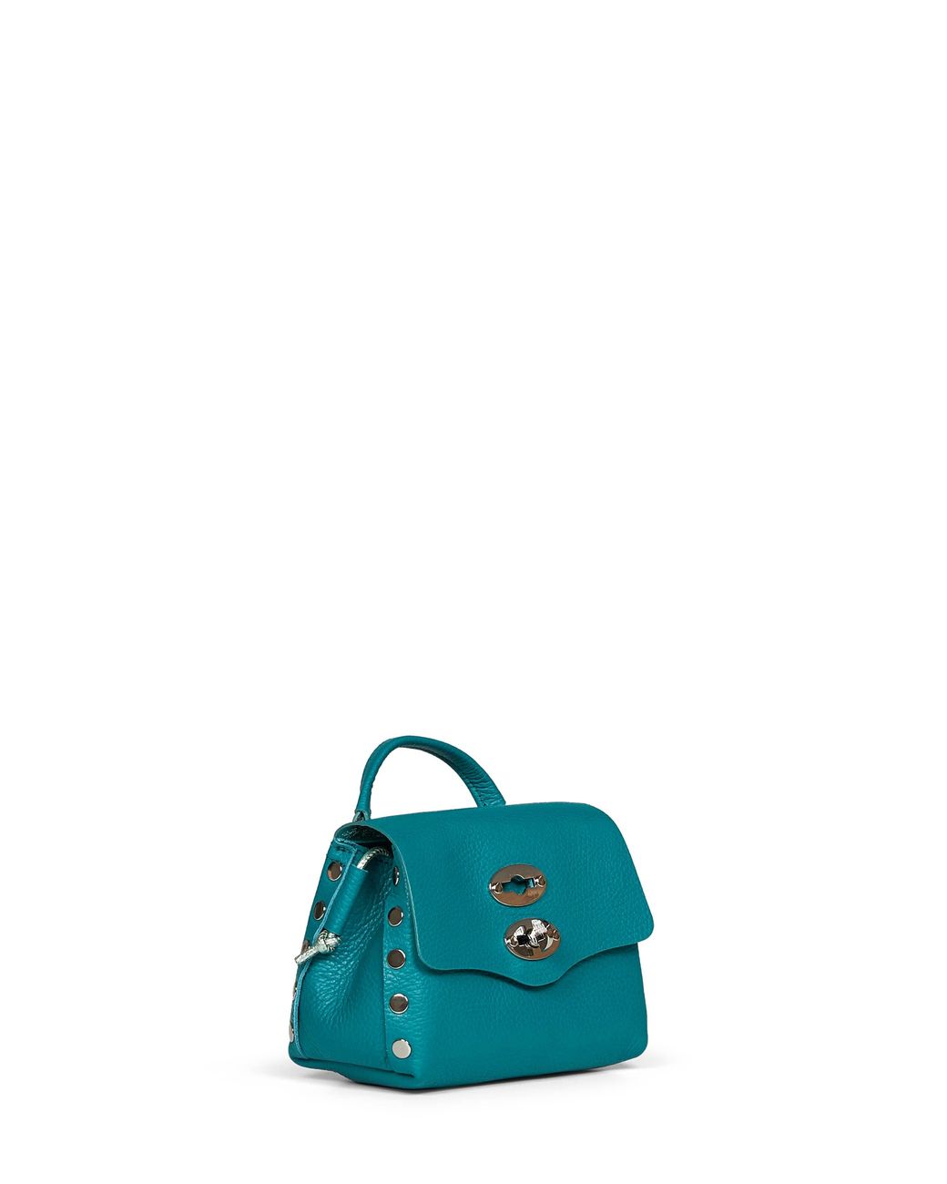 Zanellato Blue Handbag Postina Super Baby Pesto Bovine Leather Handbags