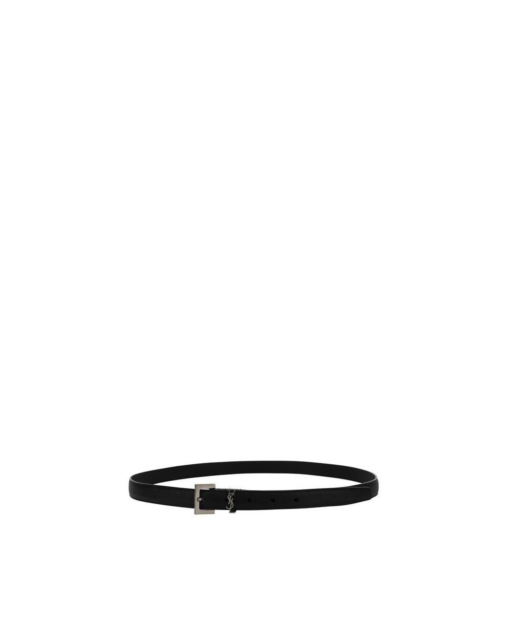 Saint Laurent Black Lamb Ovis Aries Thin Belt for men