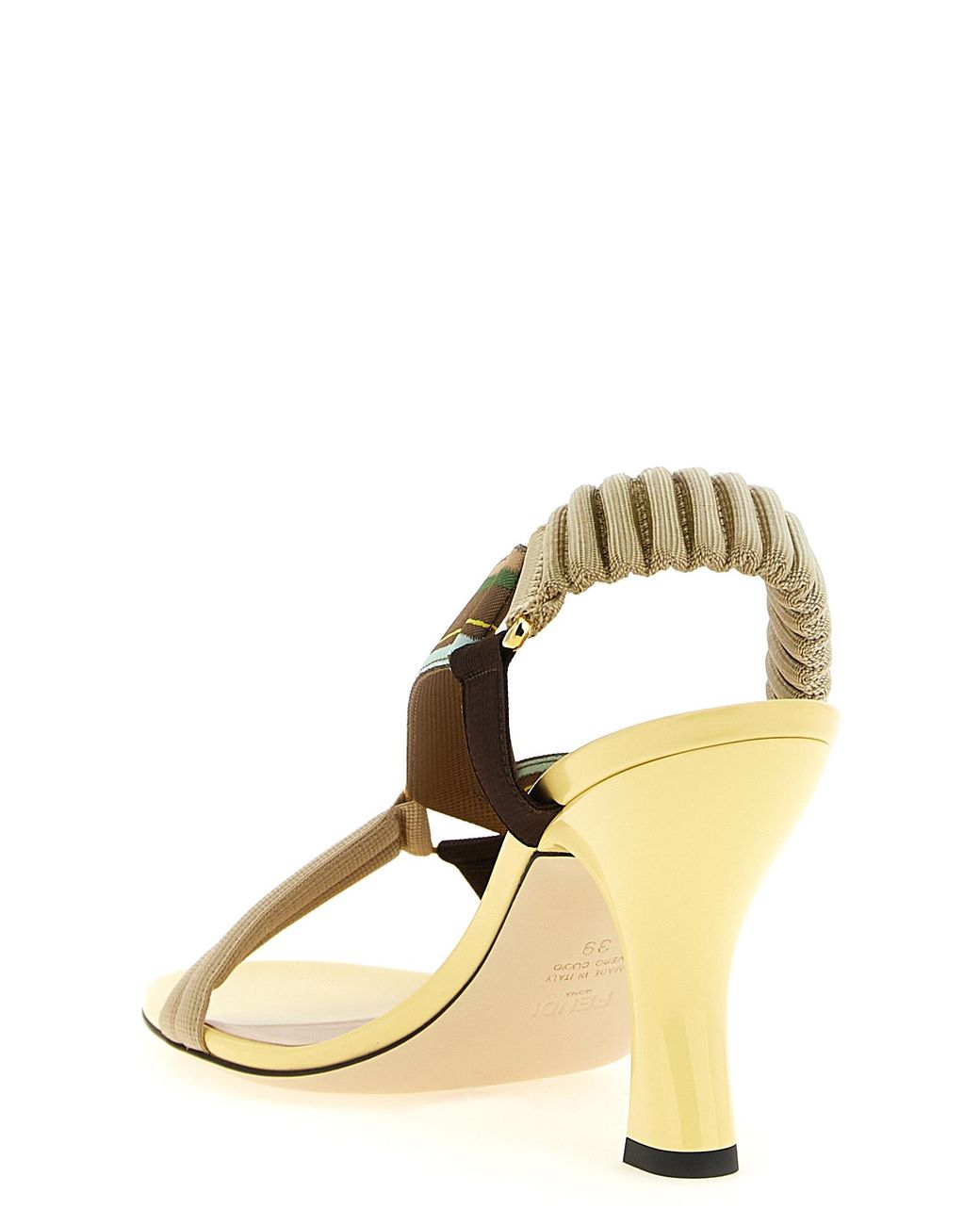 Fendi Metallic 'Colibrì' Sandals With Cable Ties