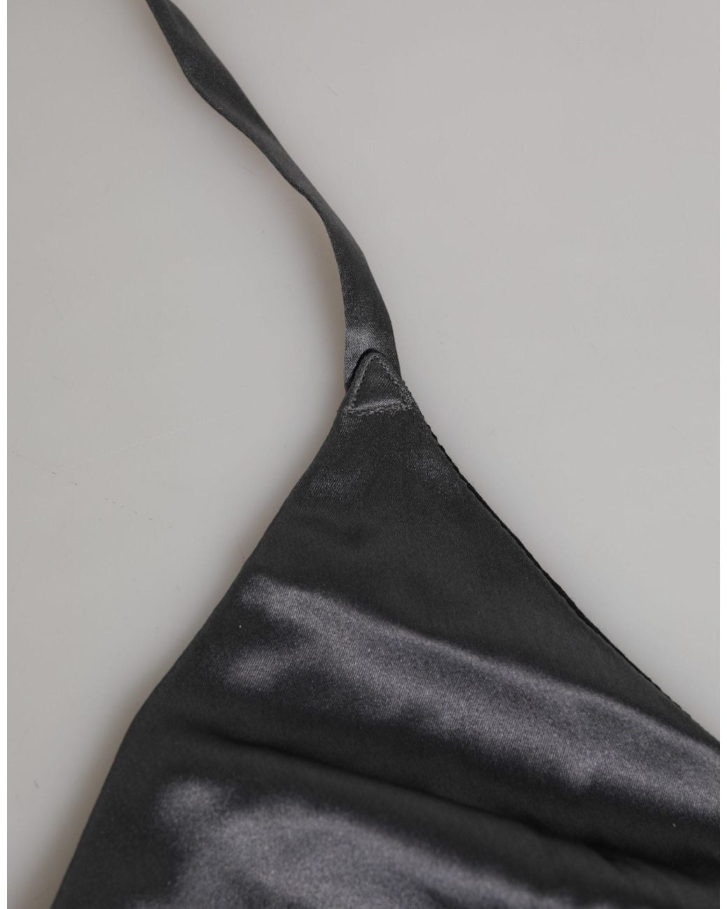 Dolce & Gabbana Black Silk Satin Triangle Soft Cup Underwear Elastane Clothing