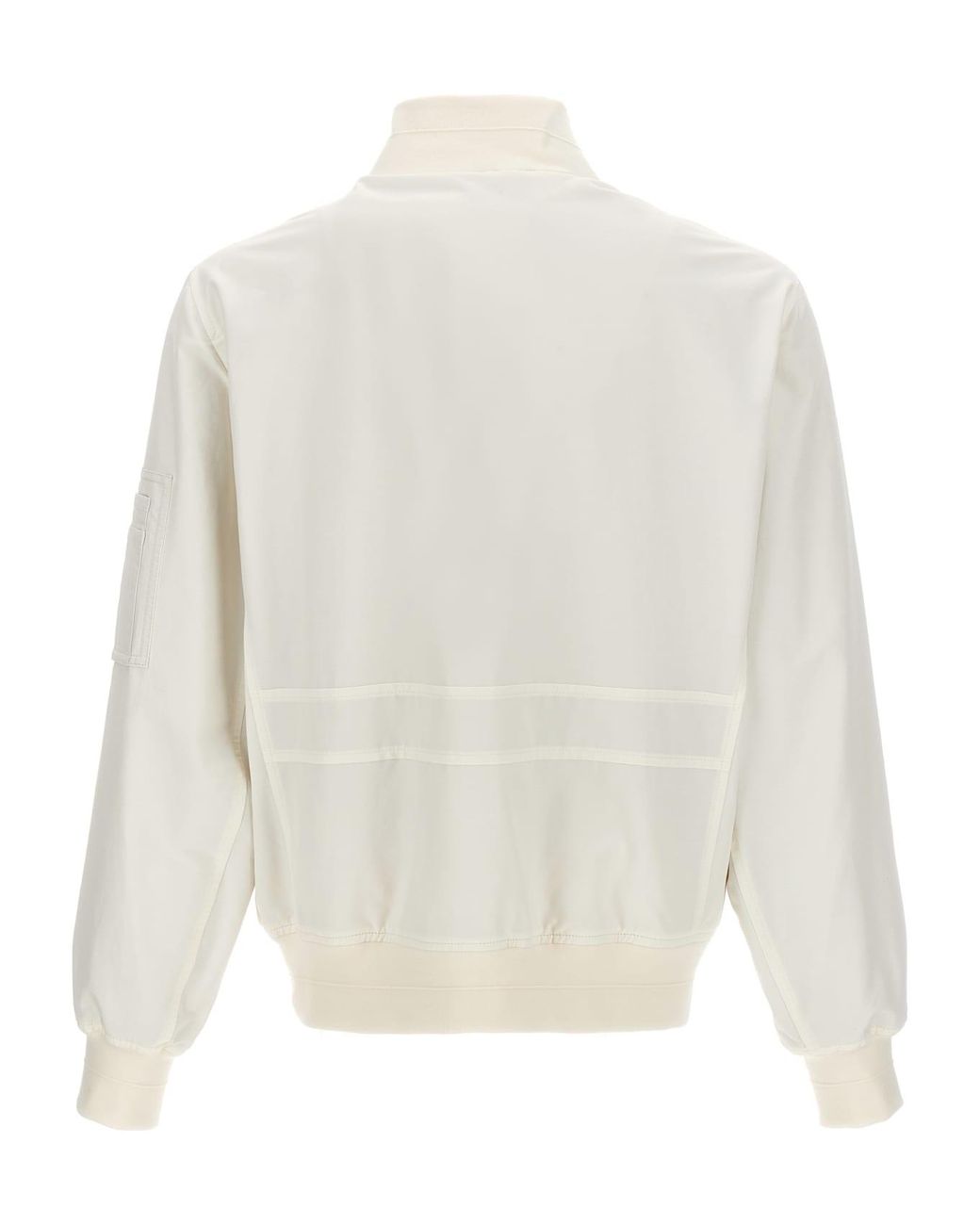 Brunello Cucinelli White Ivory Bomber Jacket With Zipper Clothing for men
