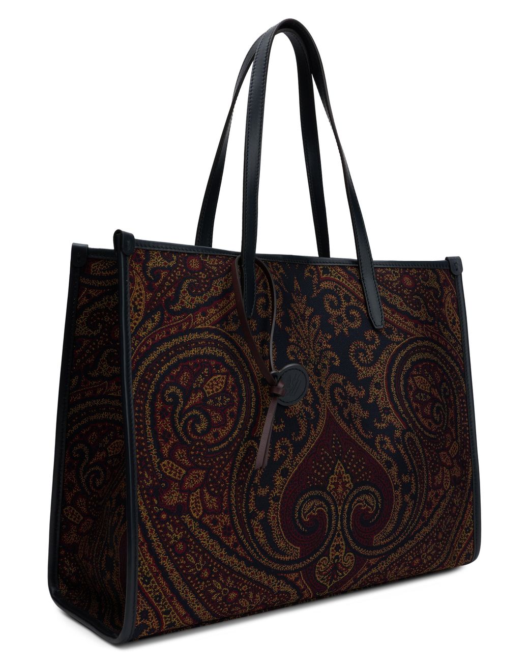 Etro Black Tote Bag Paisley Canvas