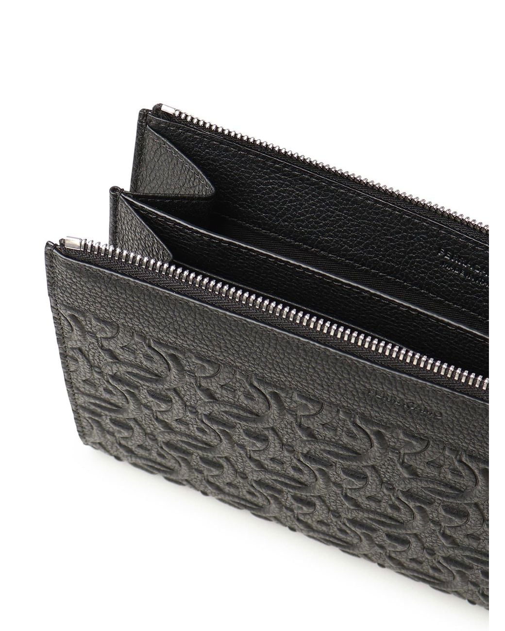 Ferragamo Black Gancini-Embossed Pouch for men