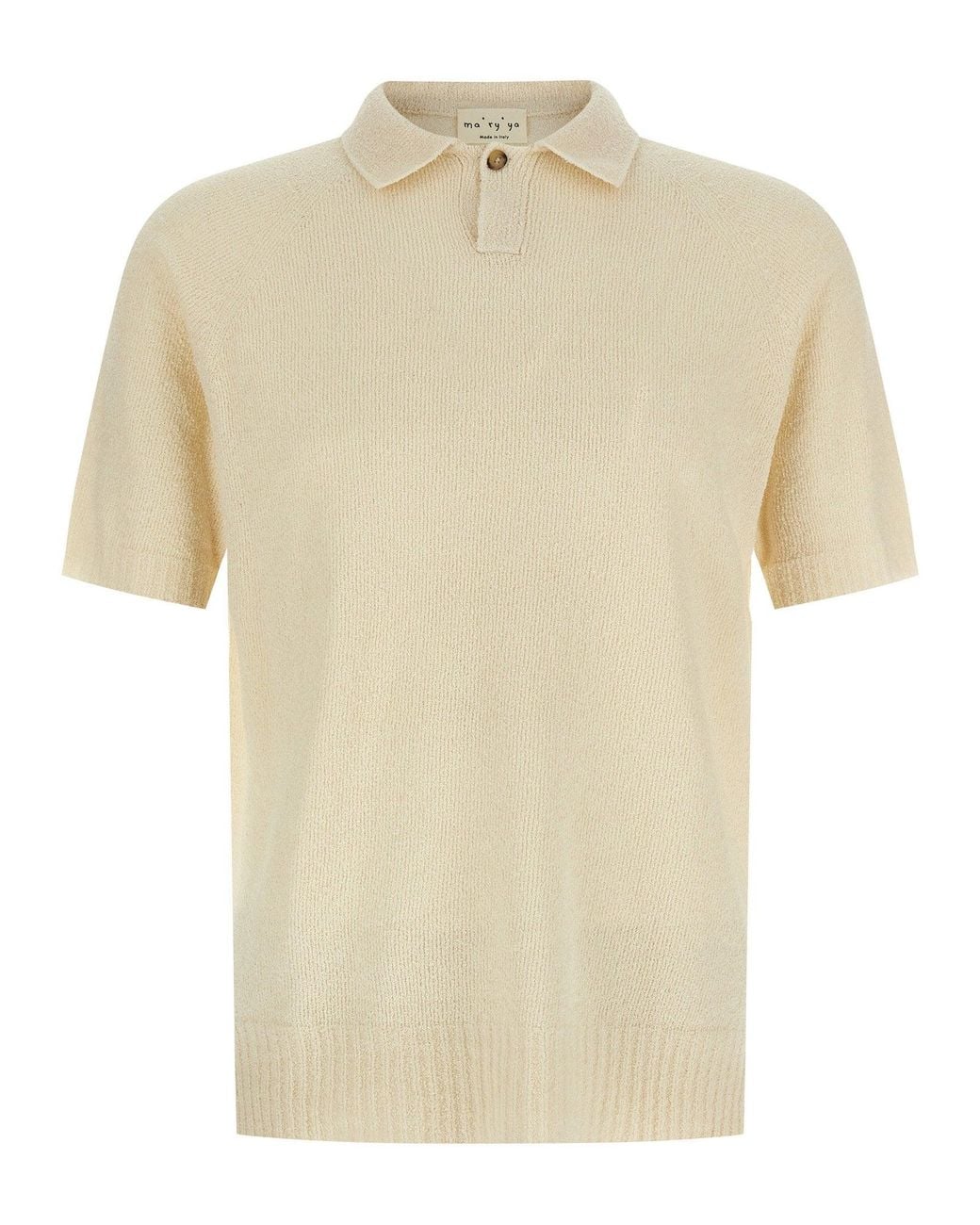 Ma'ry'ya Natural Cotton-Blend Spongy Polo Shirt