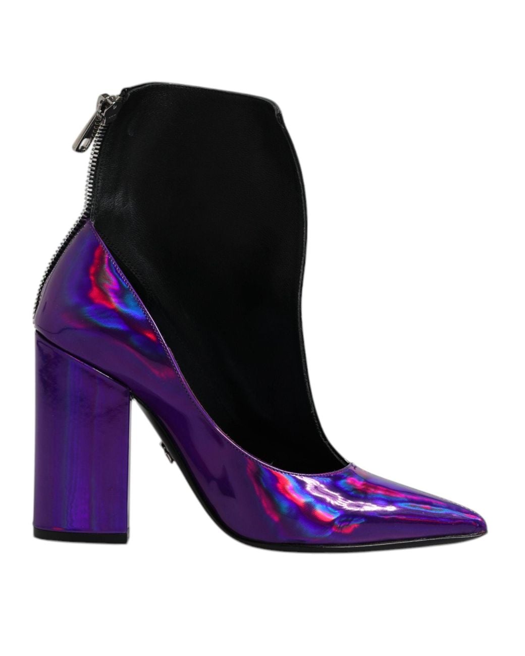 Dolce & Gabbana Black Dolce & Gabbana Pointed Patent Leather Ankle Boot