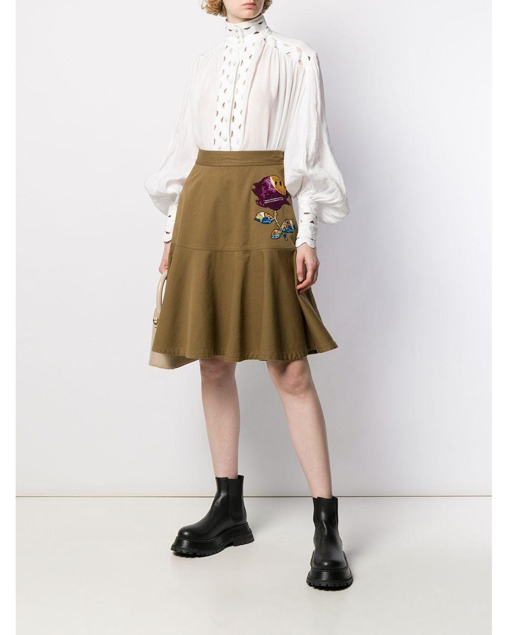 Valentino Natural X Undercover Sequin Embroidery Skirt