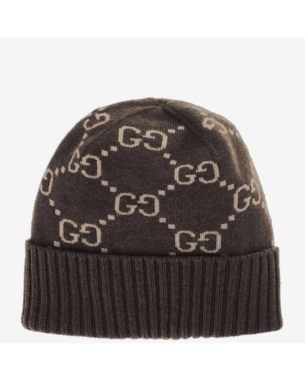 Gucci Black Beanie Gg Cashmere Hat for men