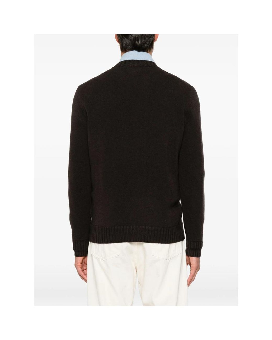 Magazzino Ricambi Black Ribbed-Trim Sweater for men