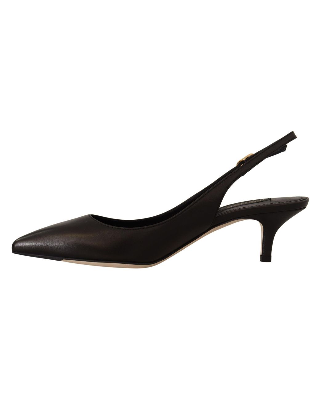 Dolce & Gabbana Black Elegant Leather Slingbacks Heels
