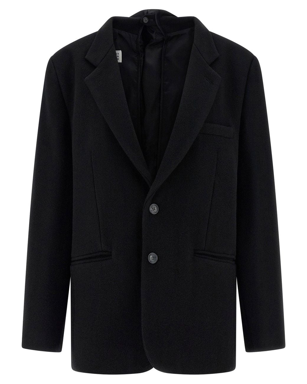 MM6 by Maison Margiela Black Wool With Back Panel Design Blazer