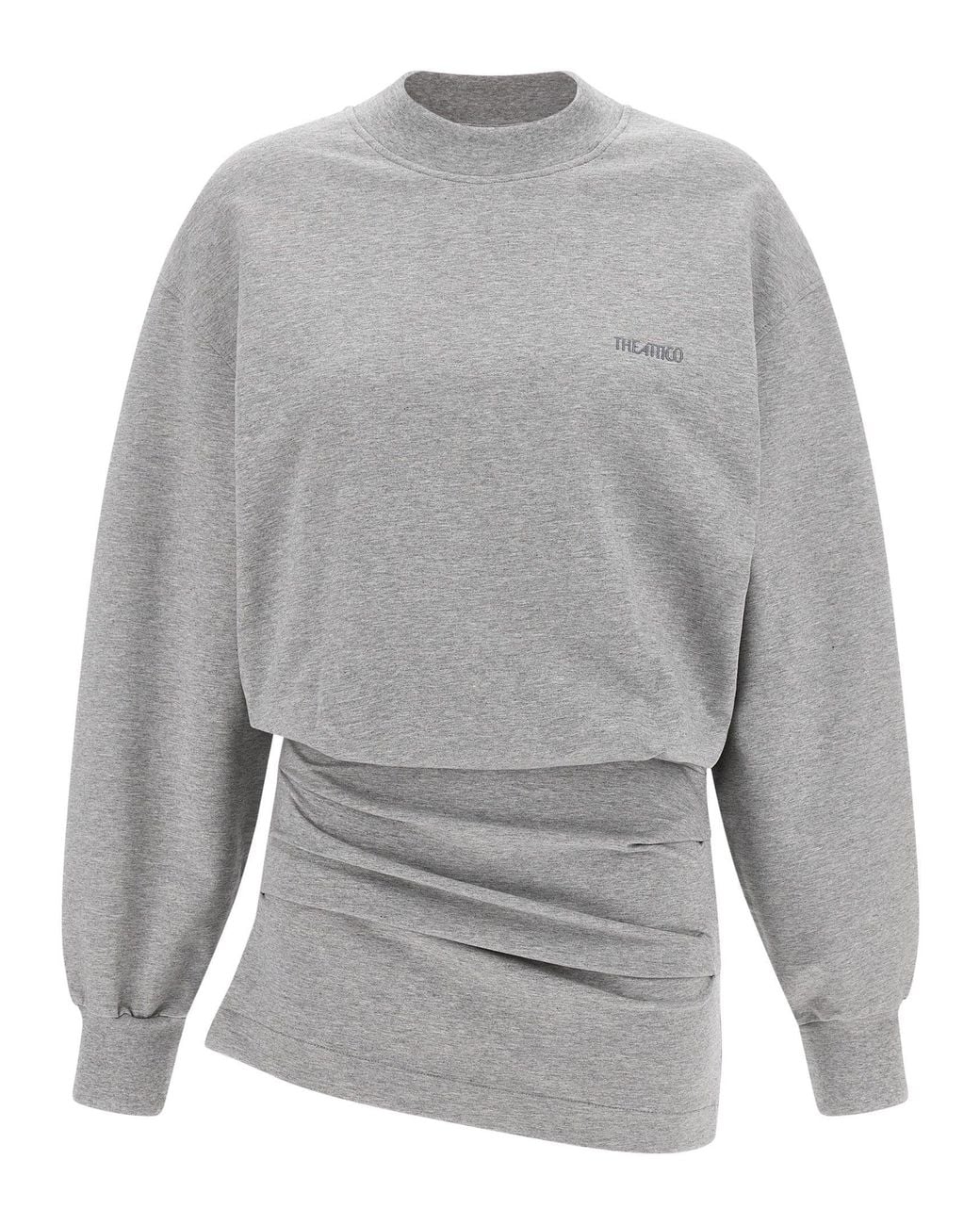 The Attico Gray Oversized Fleece Sweatshirt Dress