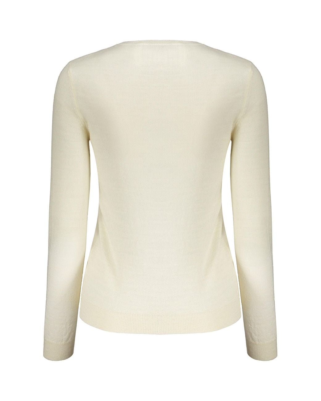 Valentino White Cream Wool Crewneck Sweater