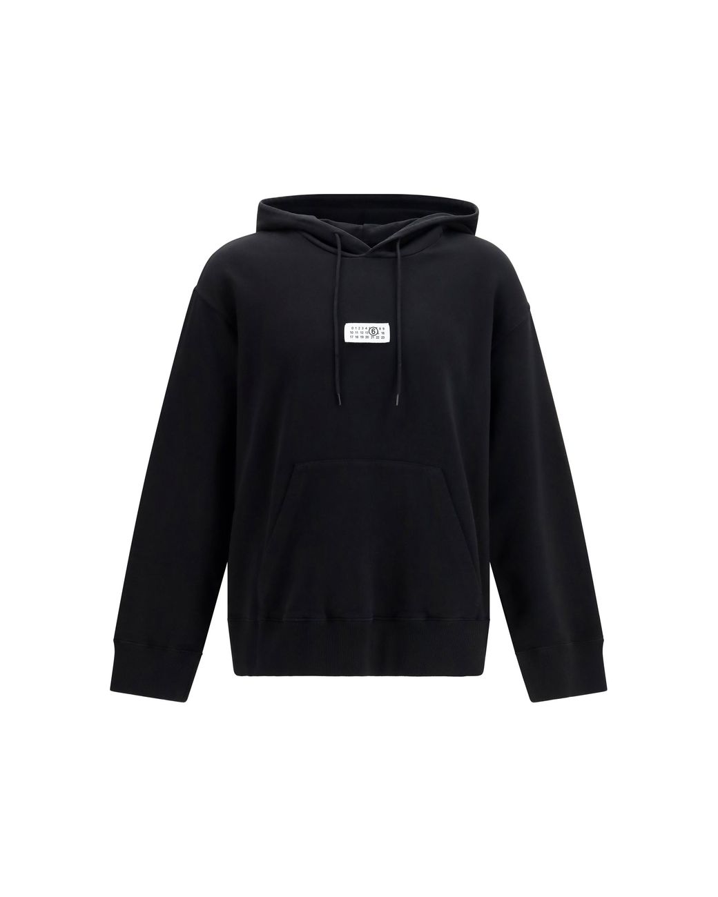 MM6 by Maison Margiela Black Cotton Hoodie Sweatshirts for men
