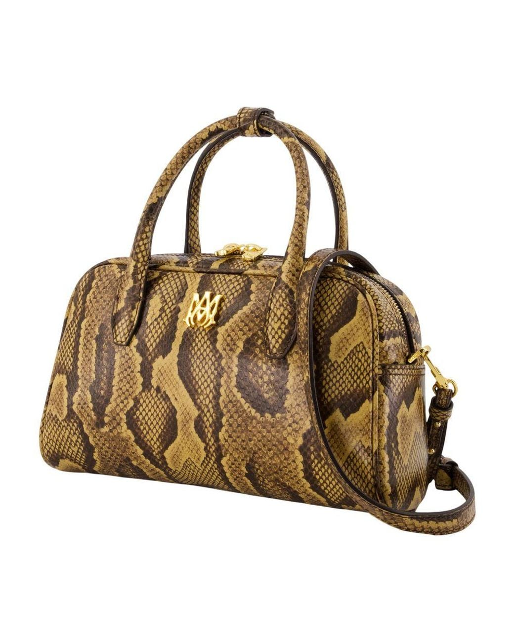 Amiri Metallic Python Ma Bowling Purse