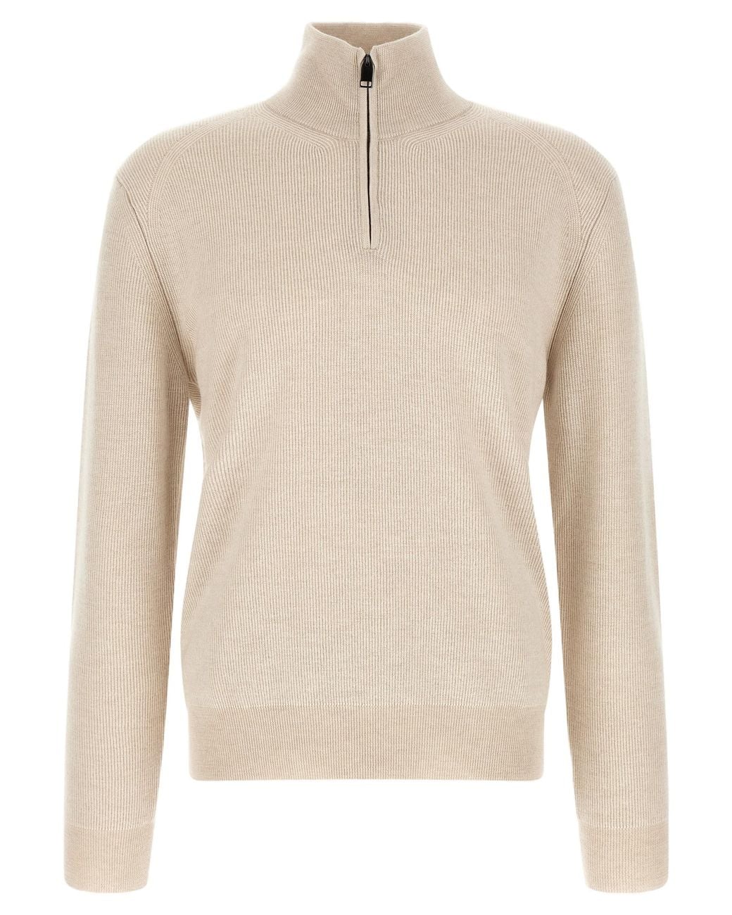 Brioni Natural Brioni Cashmere-Blend Half-Zip Sweater for men