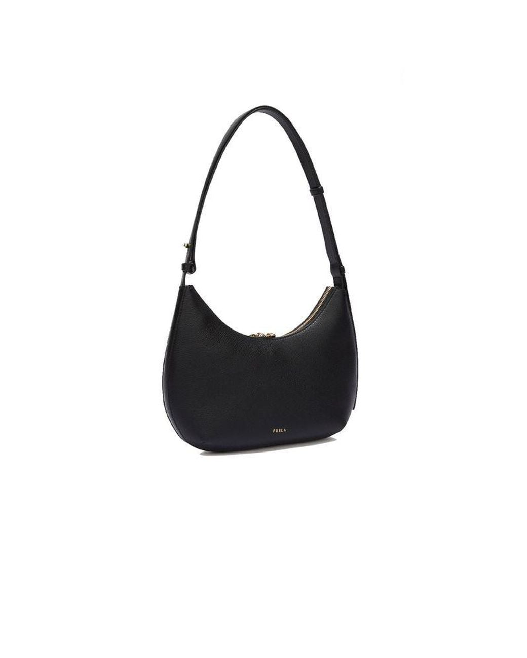 Furla Black Shoulder Bag Genuine Leather Shoulder-Bags