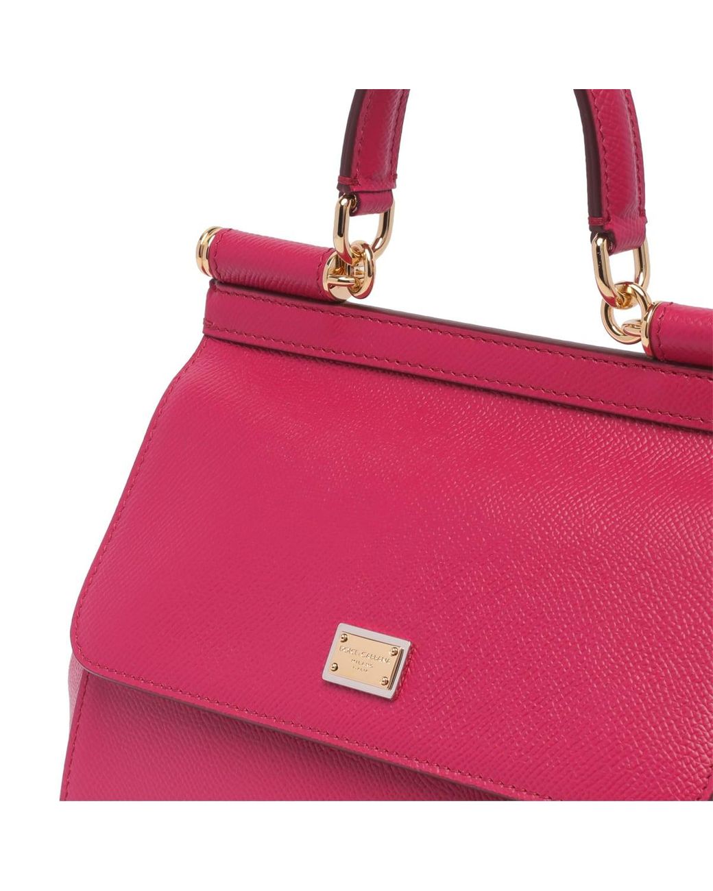 Dolce & Gabbana Hot Pink Leather Small Miss Sicily Shoulder Bag