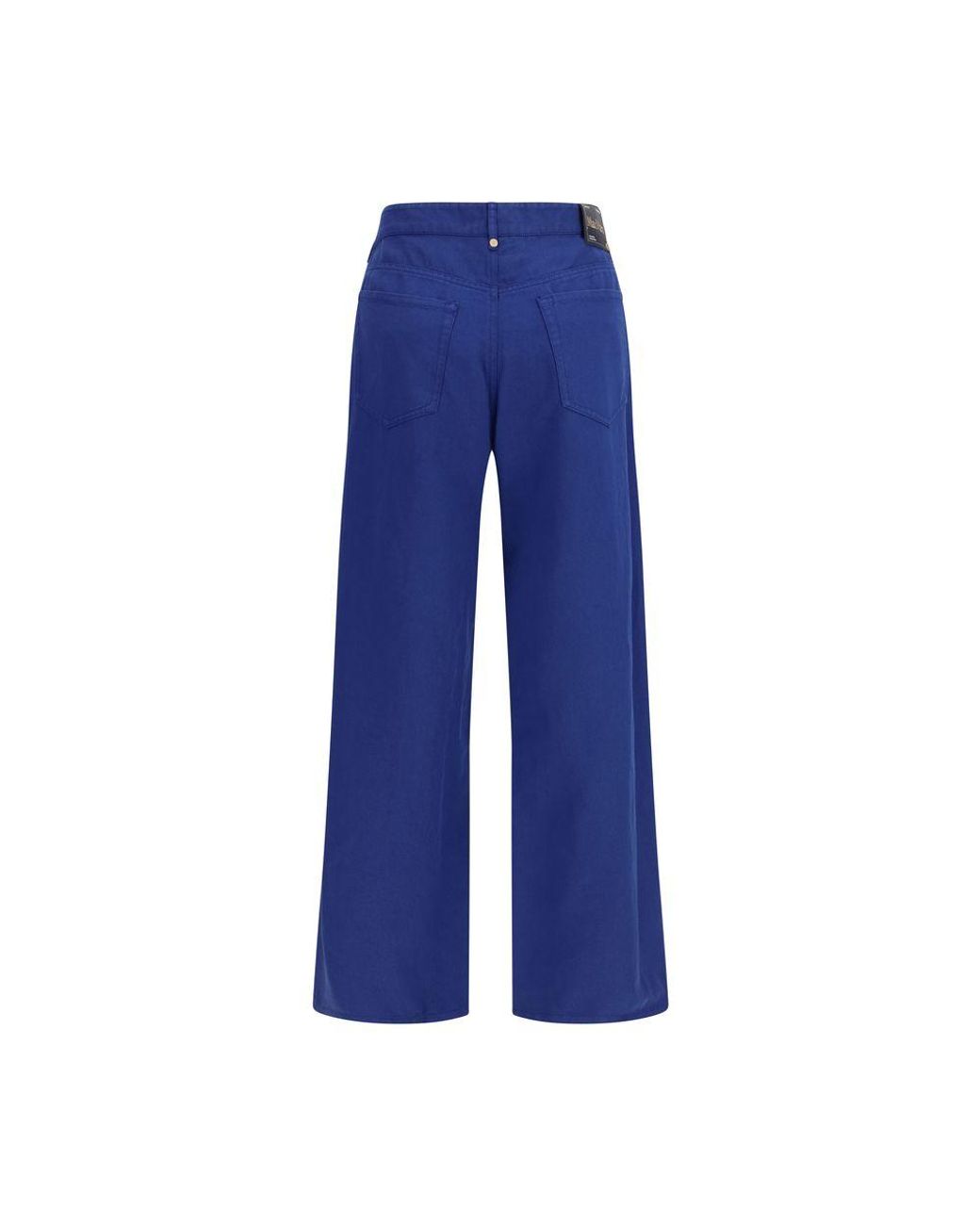 Max Mara Blue Cotton Casual Pants