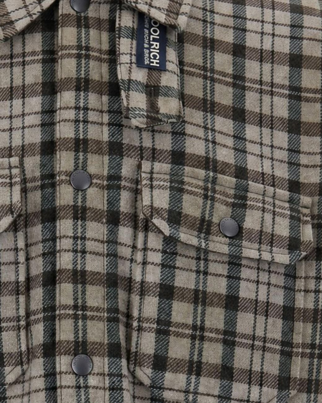 Woolrich Gray Padded Shirt Jacket Alaskan Check Main: Wool for men