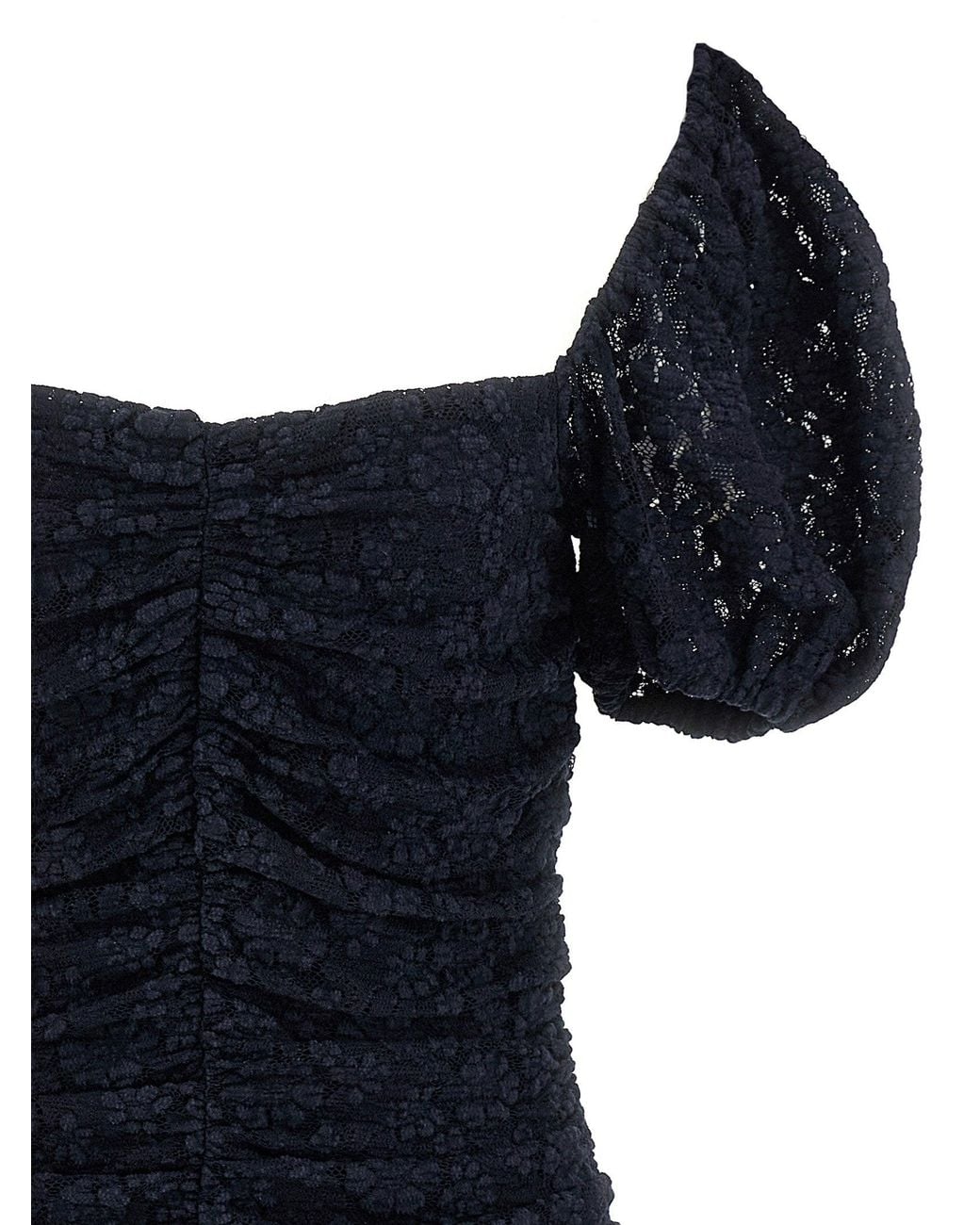 ROTATE BIRGER CHRISTENSEN Ruched Lace Mini Dress in Blue | Lyst