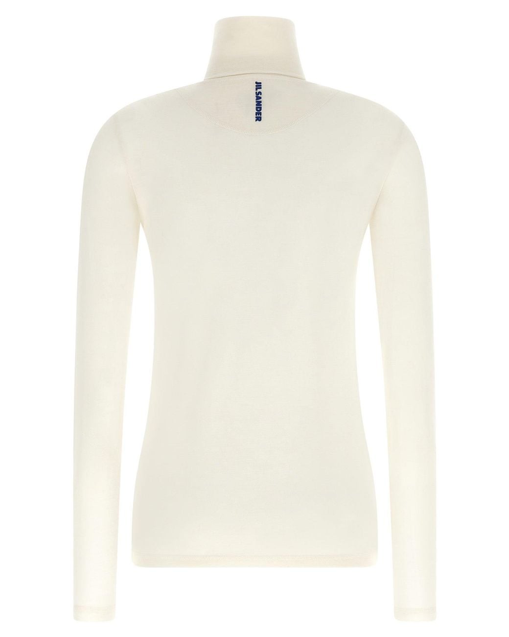 Jil Sander White Jil Sander Half-Zip Virgin Wool Blend Sweater