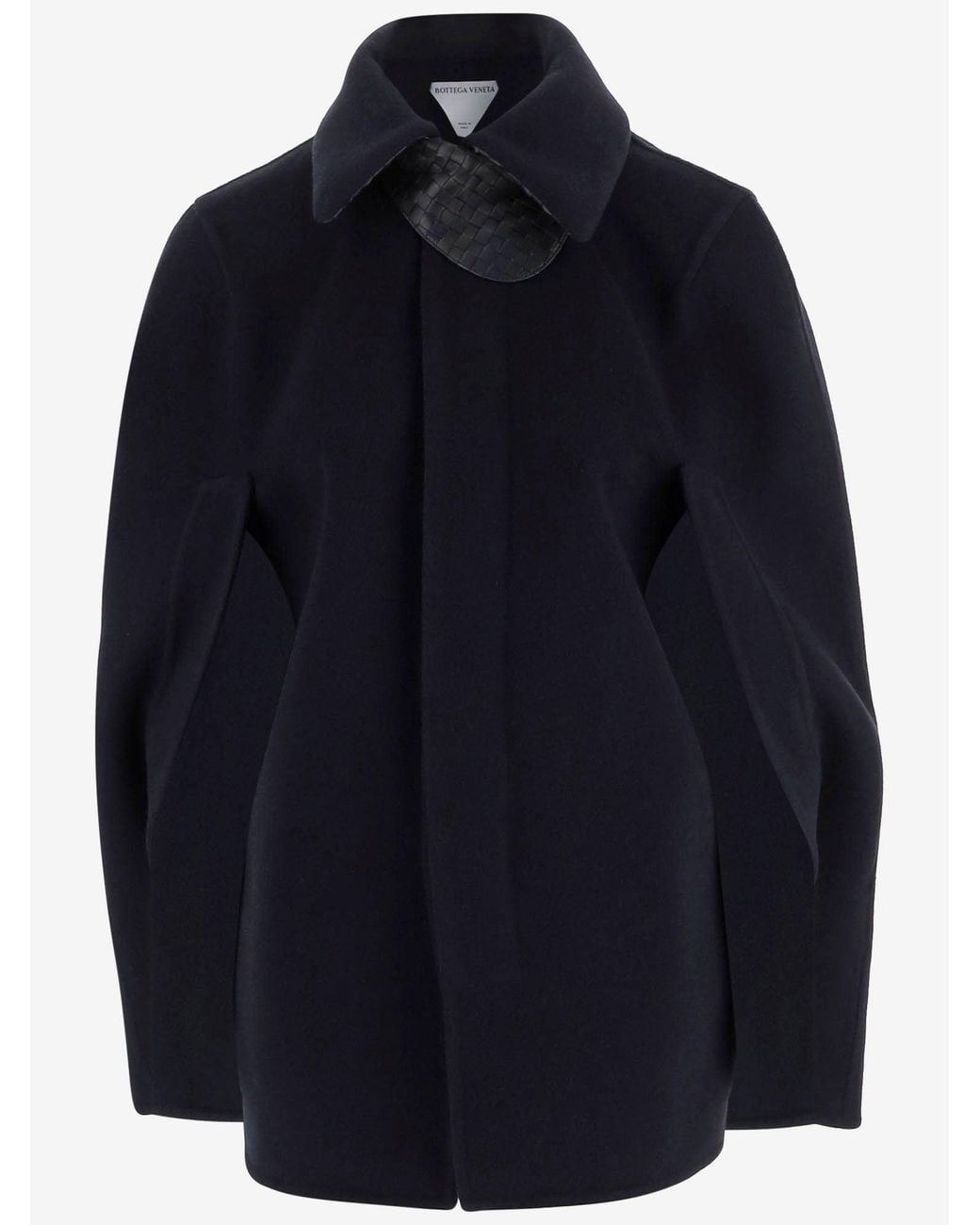 Bottega Veneta Blue Bottega Veneta Wool And Cashmere Blend With Braided Collar Coat