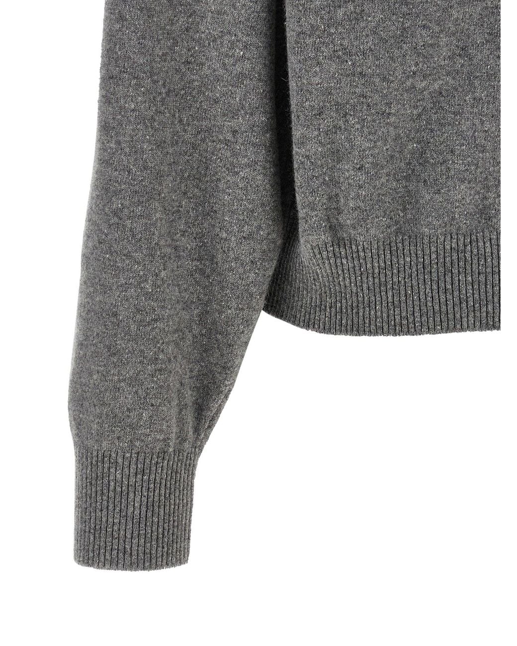 Alberta Ferretti Gray 3D Embroidered Floral Sweater