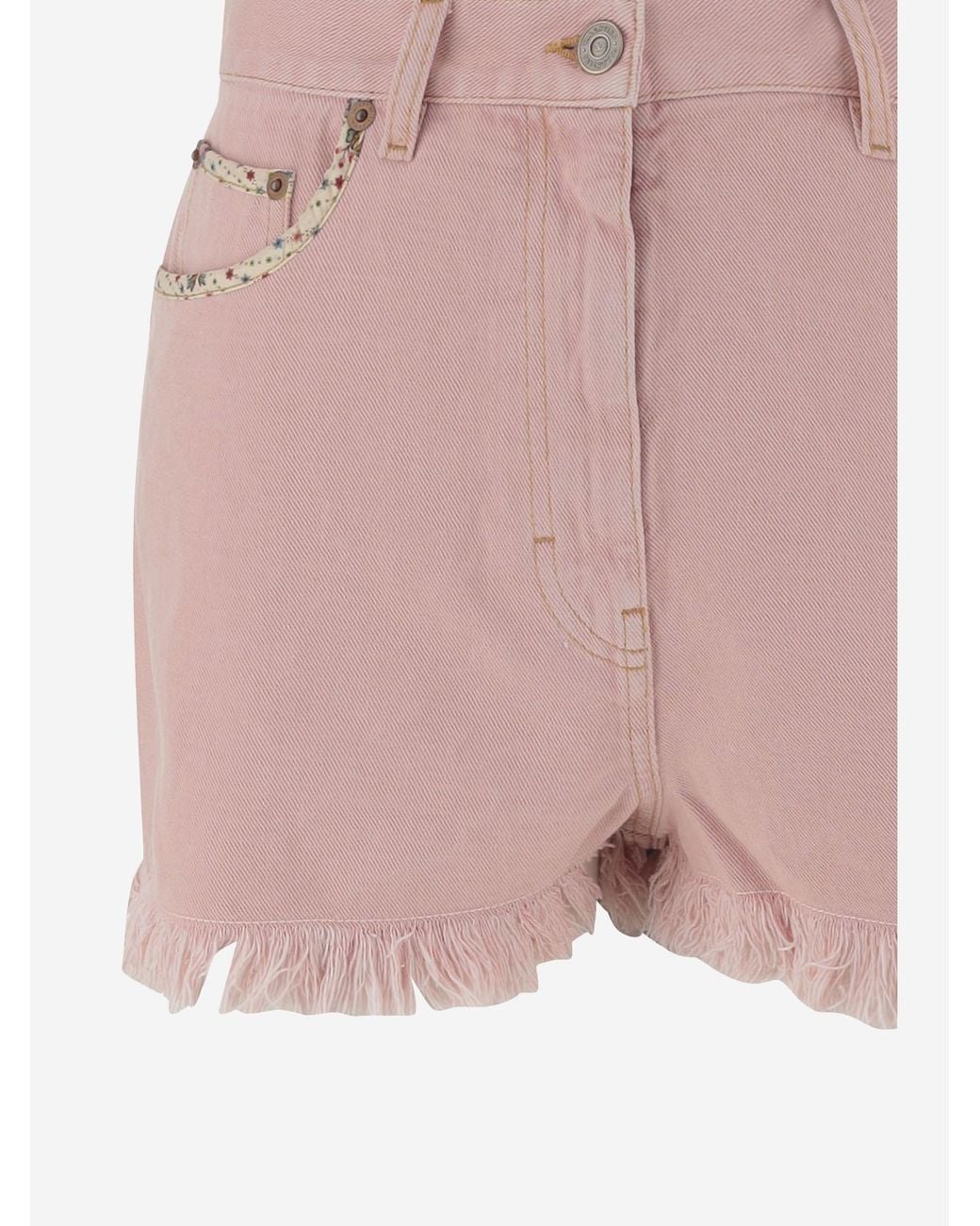 Valentino Pink Cotton Blend Shorts