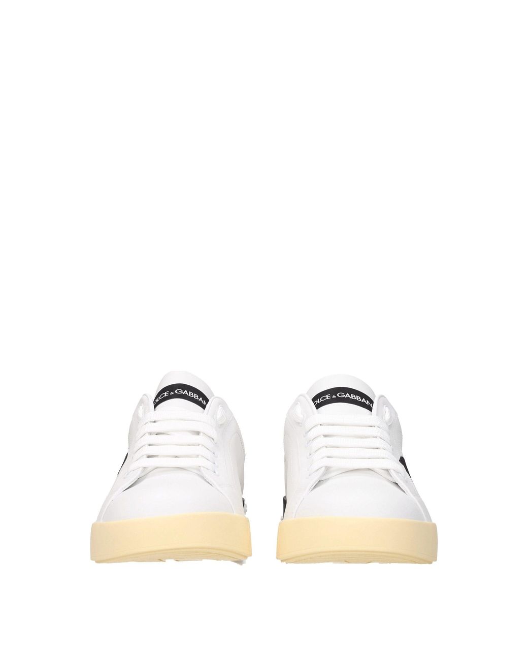 Dolce & Gabbana White Logo Leather Sneakers for men