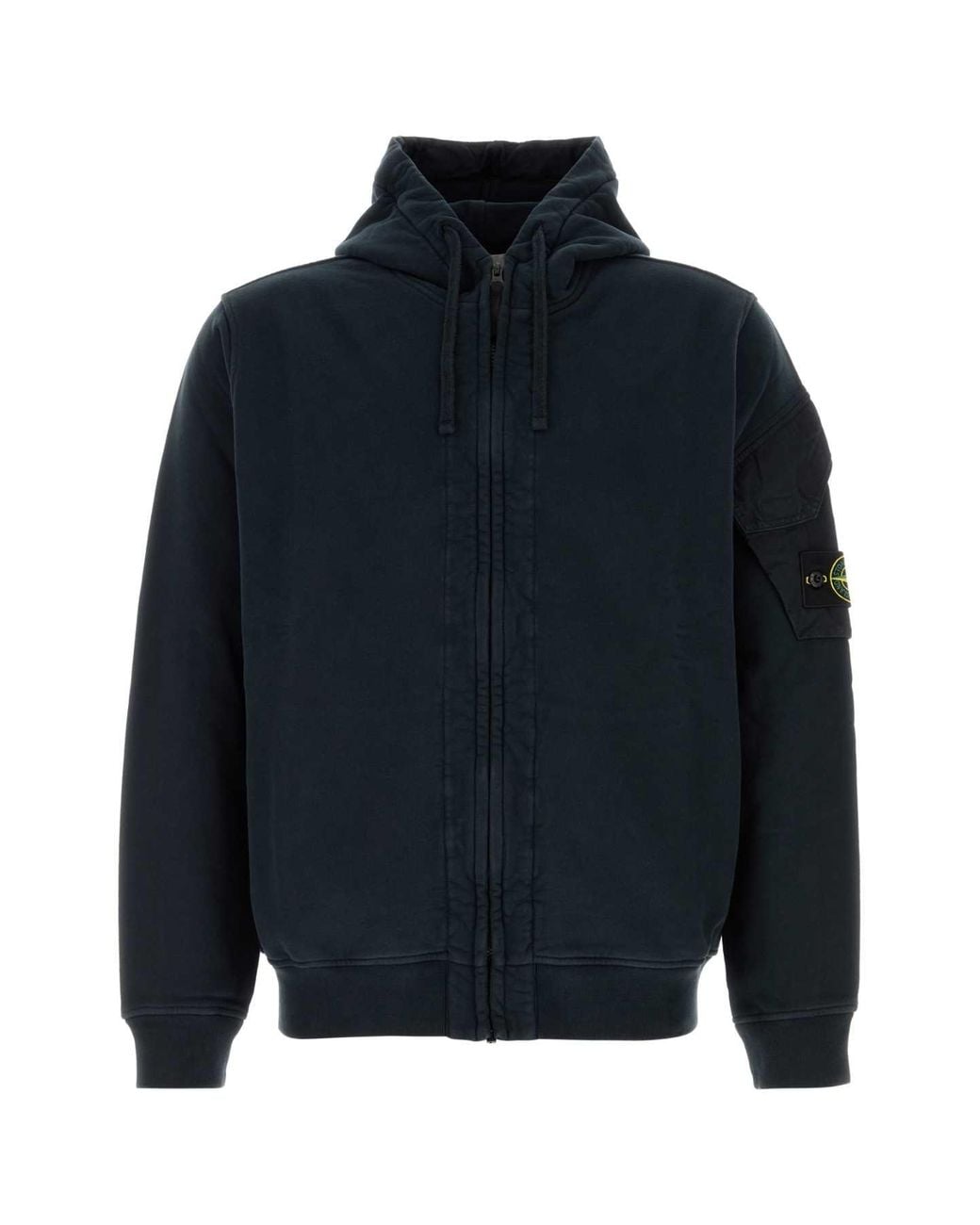 Stone Island Blue Stone Island Cotton Gabardine Hooded Jacket for men