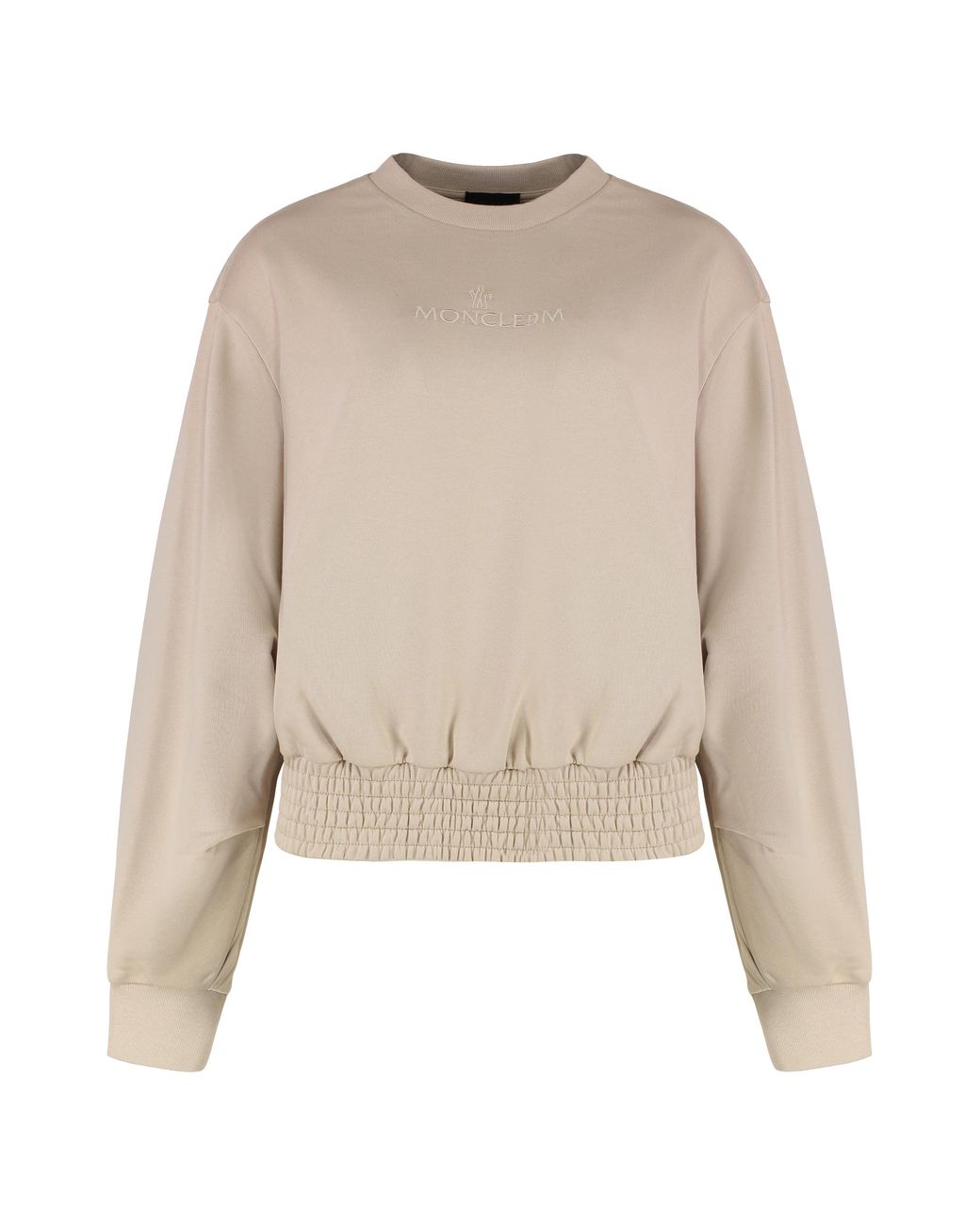 Moncler Natural Cotton Crew-Neck Sweatshirt Sweatshirts