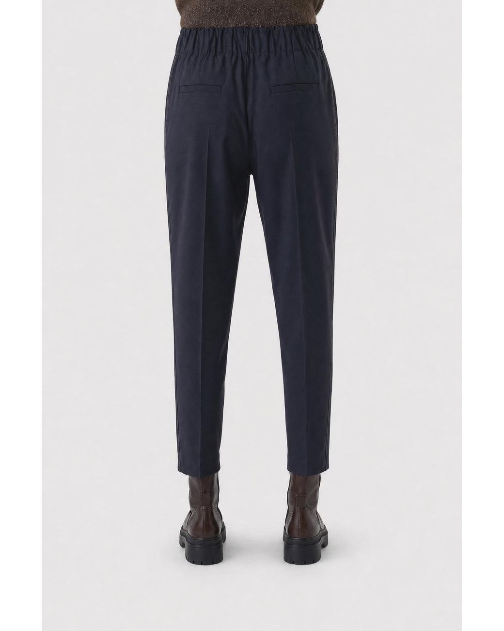 Brunello Cucinelli Blue Wool Blend Trousers