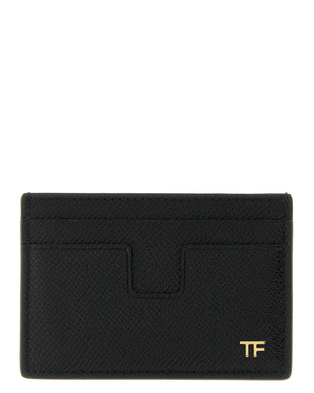 Tom Ford Black Textured Leather Card Case for men