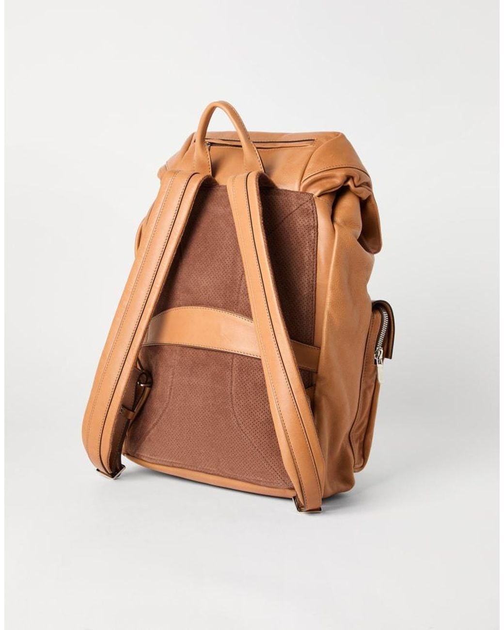 Brunello Cucinelli Natural Leather Flap Backpack for men